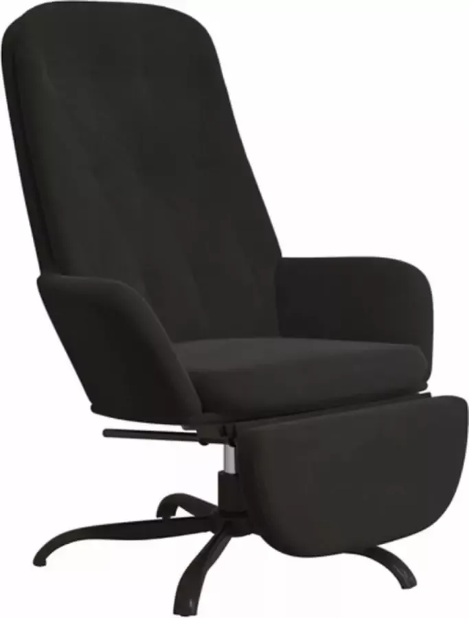VIDAXL Relaxstoel met voetensteun fluweel donkergrijs - Foto 2