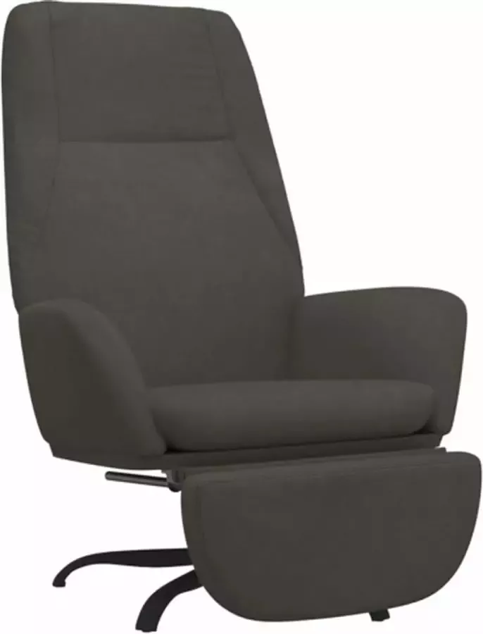 VidaXL Relaxstoel met voetensteun fluweel donkergrijs - Foto 2