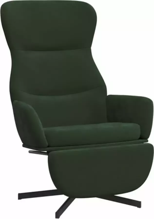 VidaXL Relaxstoel met voetensteun fluweel donkergroen - Foto 2