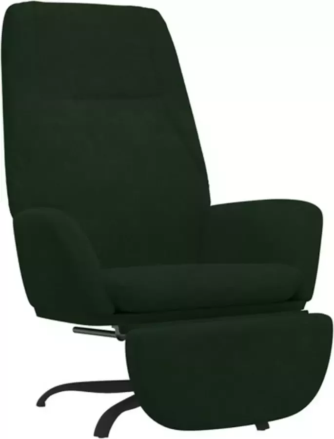 VIDAXL Relaxstoel met voetensteun fluweel donkergroen - Foto 2