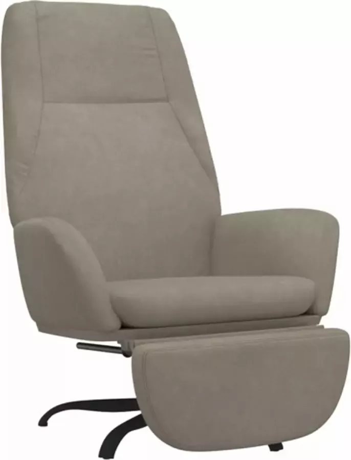 VIDAXL Relaxstoel met voetensteun fluweel lichtgrijs - Foto 2