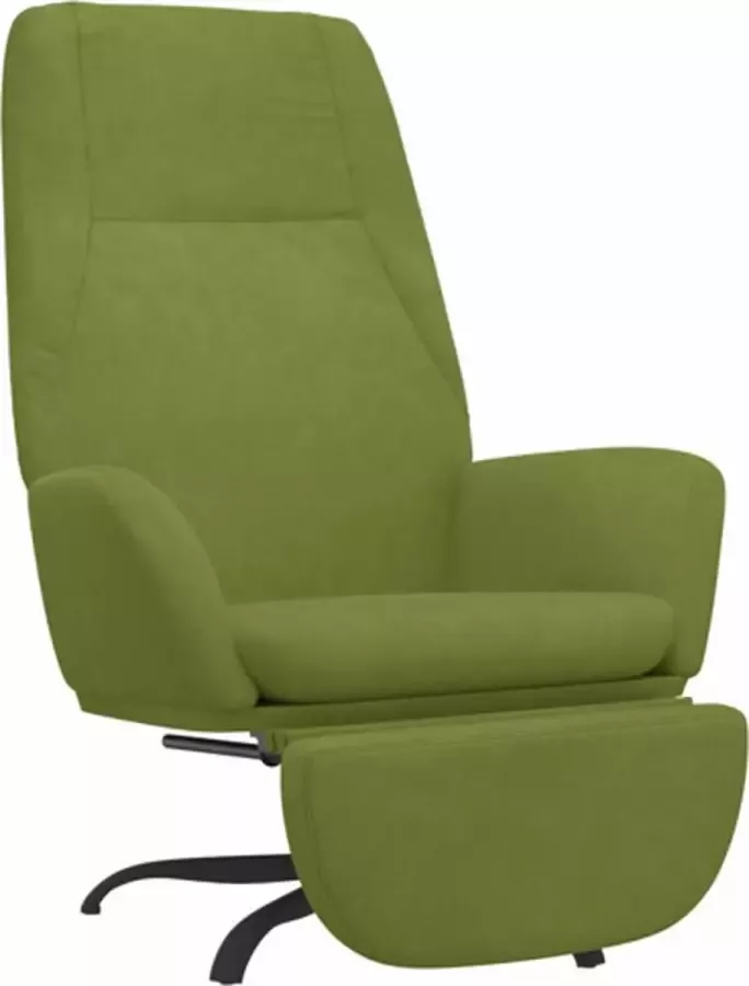 VIDAXL Relaxstoel met voetensteun fluweel lichtgroen - Foto 2