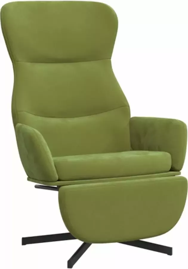 VidaXL Relaxstoel met voetensteun fluweel lichtgroen - Foto 2