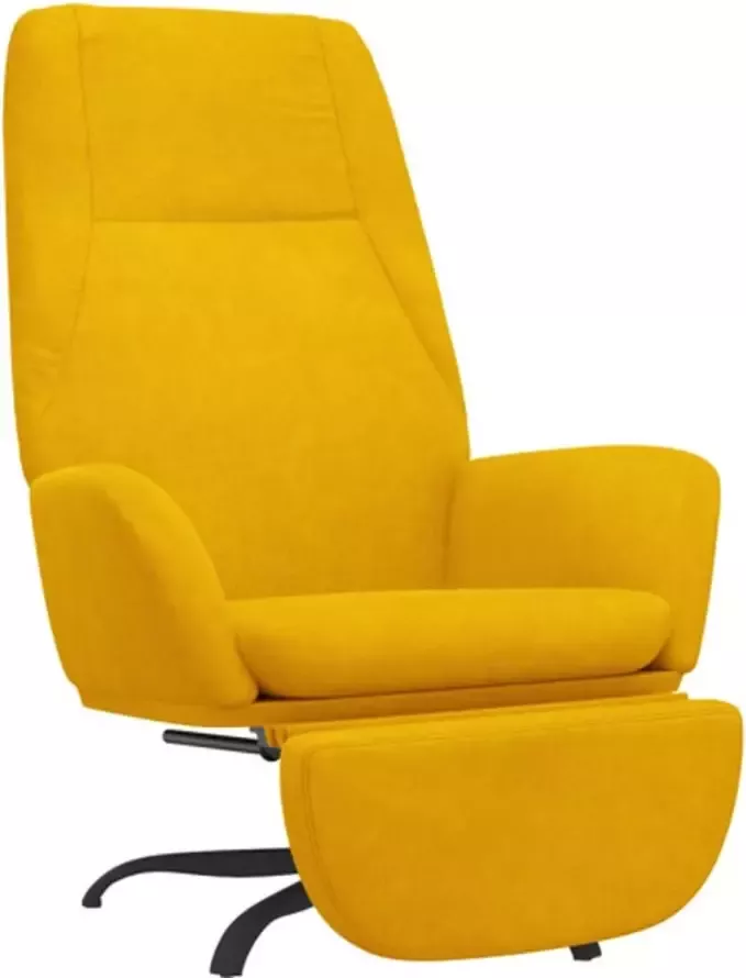 VidaXL Relaxstoel met voetensteun fluweel mosterdgeel - Foto 2