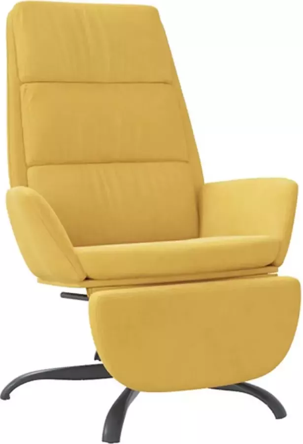 VIDAXL Relaxstoel met voetensteun fluweel mosterdgeel - Foto 2