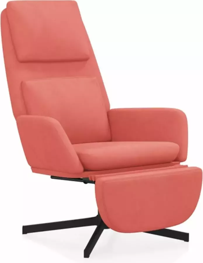 VidaXL Relaxstoel met voetensteun fluweel roze - Foto 4