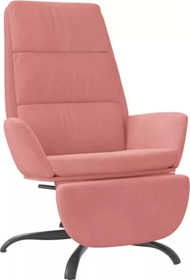 VidaXL Relaxstoel met voetensteun fluweel roze - Foto 3