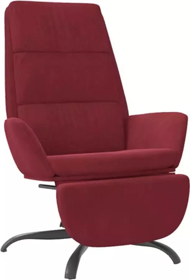 VIDAXL Relaxstoel met voetensteun fluweel wijnrood - Foto 2