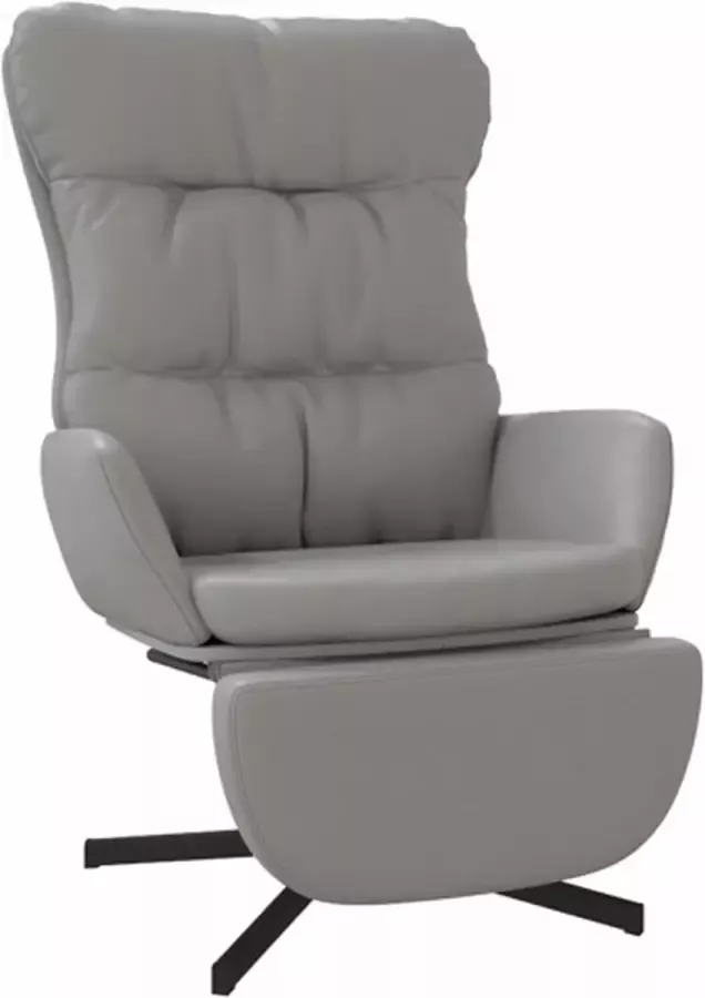 VIDAXL Relaxstoel met voetensteun kunstleer antracietgrijs - Foto 2