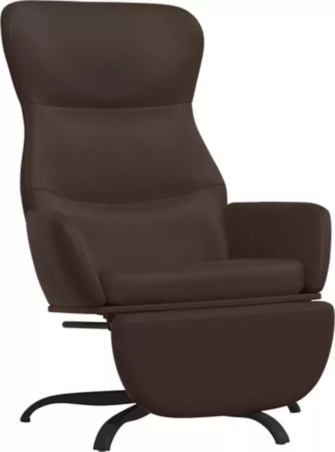 VidaXL Relaxstoel met voetensteun kunstleer bruin - Foto 2