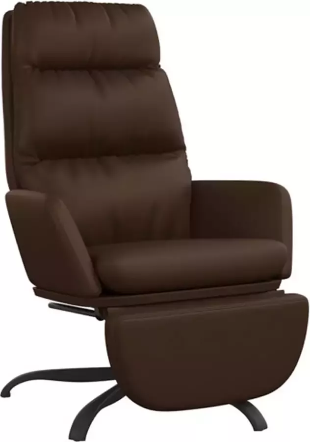 VIDAXL Relaxstoel met voetensteun kunstleer bruin - Foto 2