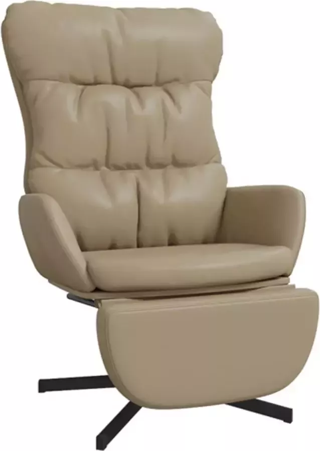 VIDAXL Relaxstoel met voetensteun kunstleer cappuccinokleurig - Foto 2