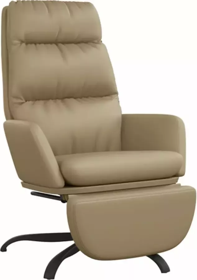 VidaXL Relaxstoel met voetensteun kunstleer cappuccinokleurig - Foto 2