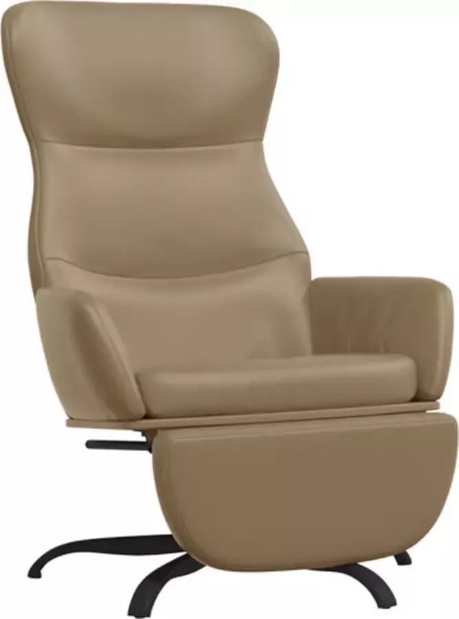 VidaXL Relaxstoel met voetensteun kunstleer cappuccinokleurig - Foto 2