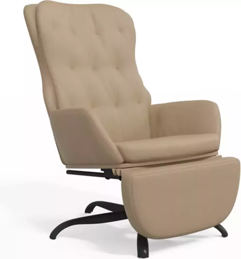 VidaXL Relaxstoel met voetensteun kunstleer cappuccinokleurig - Foto 2