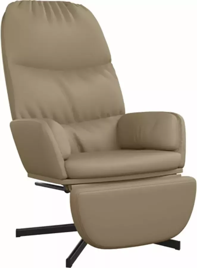 VidaXL Relaxstoel met voetensteun kunstleer cappuccinokleurig - Foto 2
