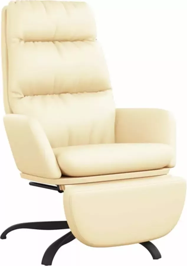 VIDAXL Relaxstoel met voetensteun kunstleer crèmekleurig - Foto 7
