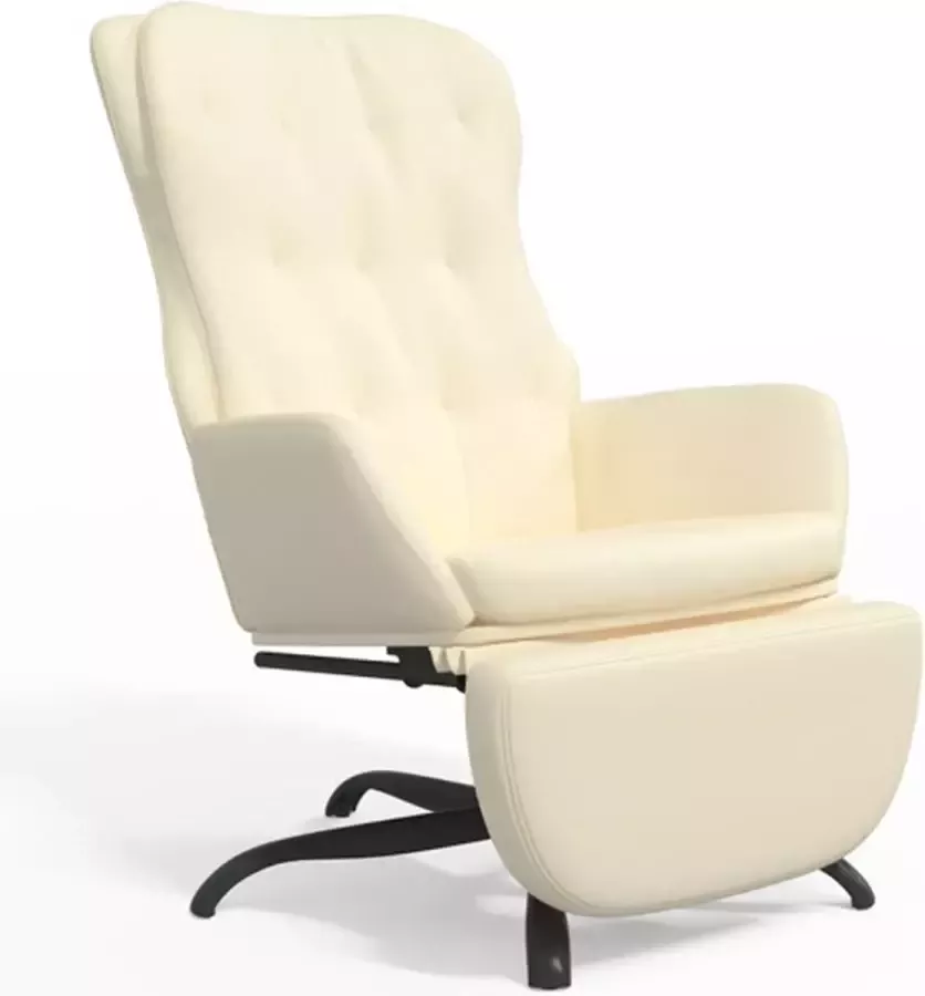VIDAXL Relaxstoel met voetensteun kunstleer crèmekleurig - Foto 5
