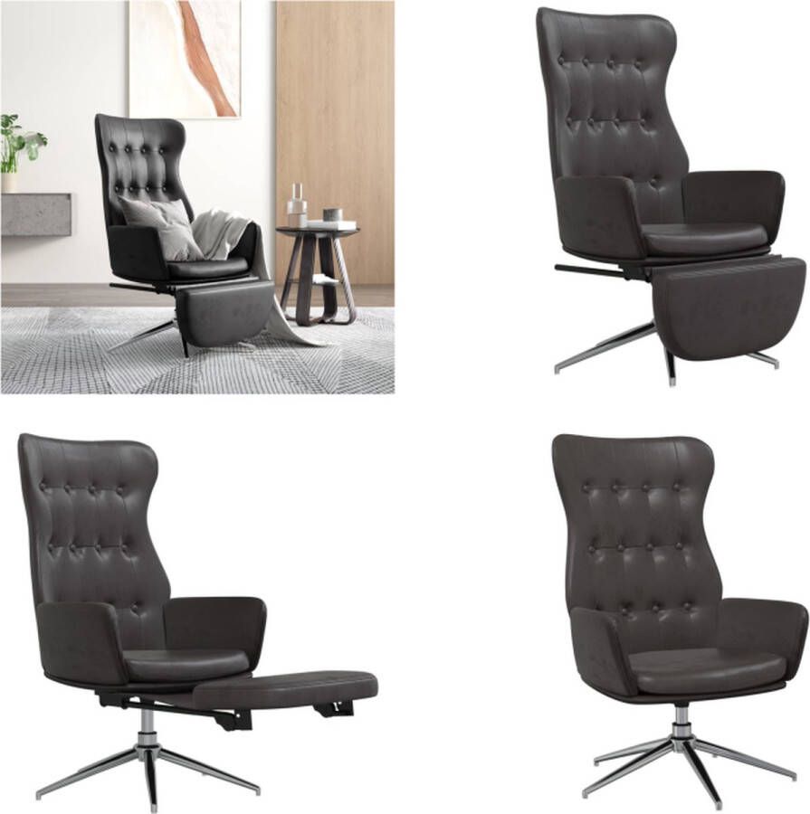 VidaXL Relaxstoel met voetensteun kunstleer glanzend zwart Relaxstoel Met Voetensteun Relaxstoelen Met Voetensteunen Zetel Met Voetensteun Relaxstoel