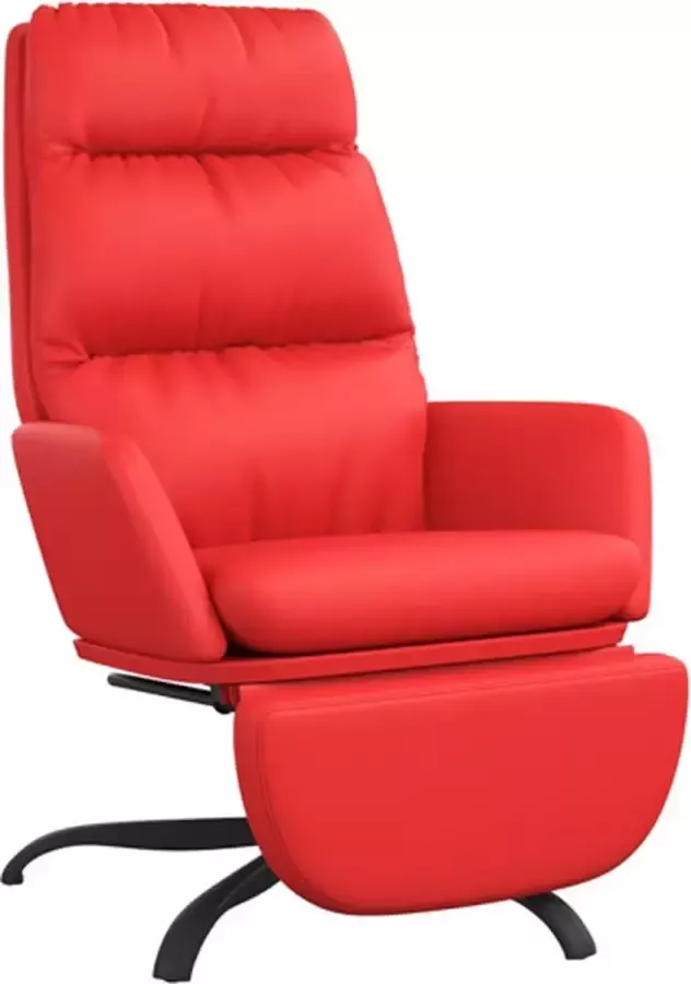 VIDAXL Relaxstoel met voetensteun kunstleer rood - Foto 2