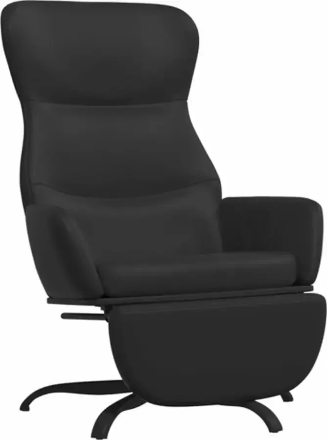 VidaXL Relaxstoel met voetensteun kunstleer zwart - Foto 2
