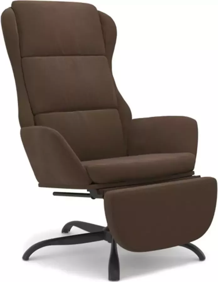 VidaXL Relaxstoel met voetensteun microvezelstof bruin - Foto 2