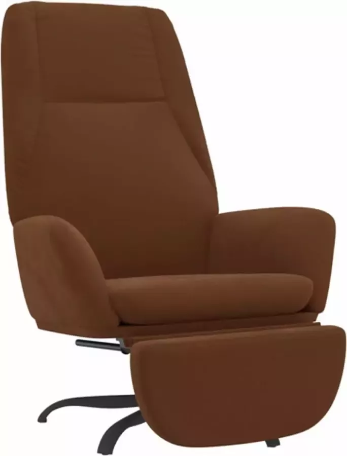 VIDAXL Relaxstoel met voetensteun microvezelstof bruin - Foto 2