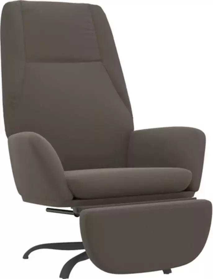 VIDAXL Relaxstoel met voetensteun microvezelstof donkergrijs - Foto 4