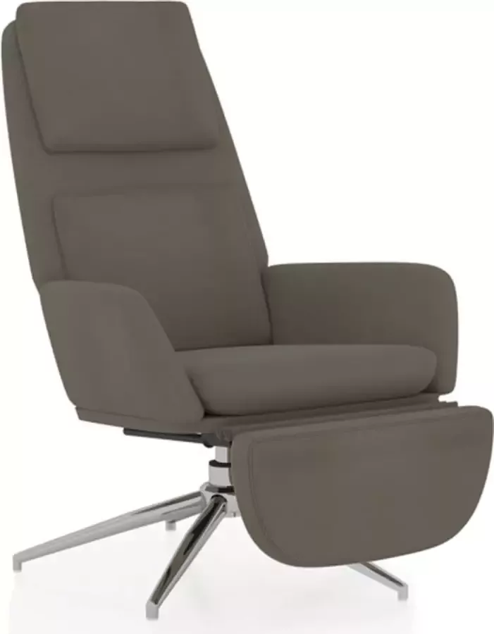 VIDAXL Relaxstoel met voetensteun microvezelstof donkergrijs - Foto 3