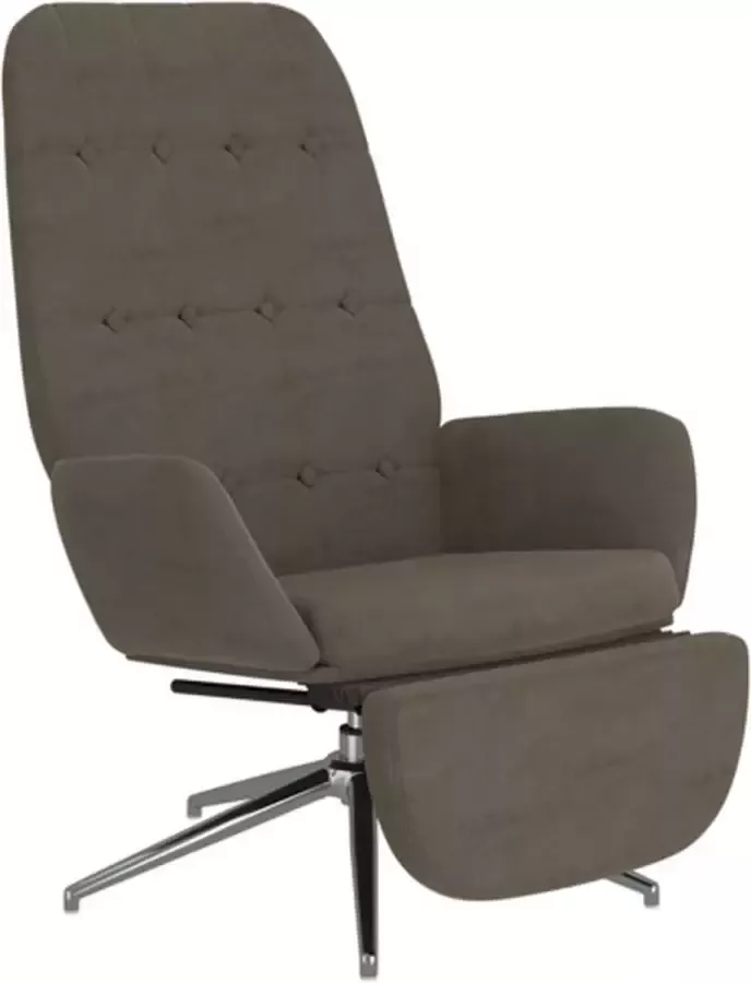 VIDAXL Relaxstoel met voetensteun microvezelstof donkergrijs - Foto 2