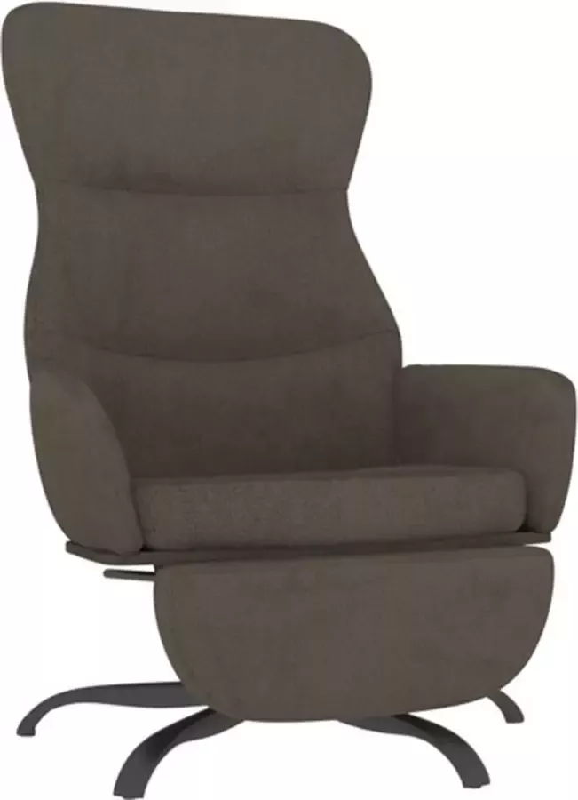VidaXL Relaxstoel met voetensteun microvezelstof donkergrijs - Foto 2