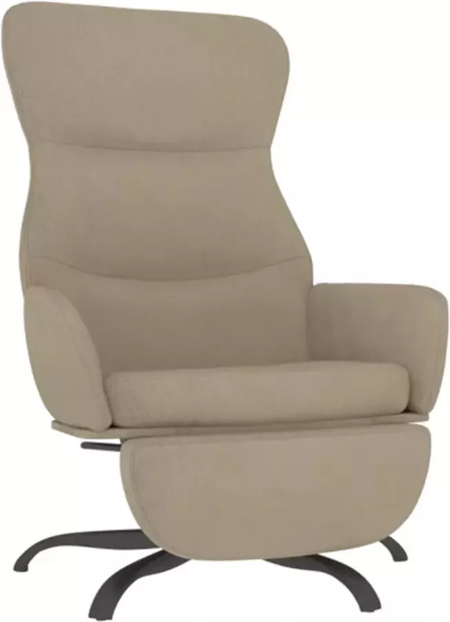 VIDAXL Relaxstoel met voetensteun microvezelstof lichtgrijs - Foto 2