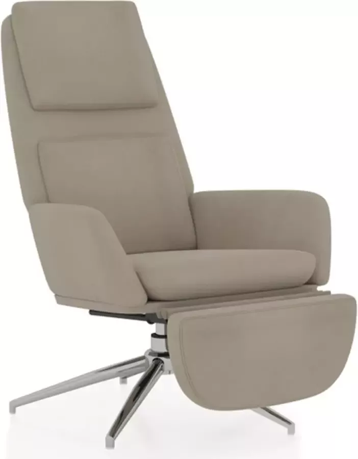 VidaXL Relaxstoel met voetensteun microvezelstof lichtgrijs - Foto 2