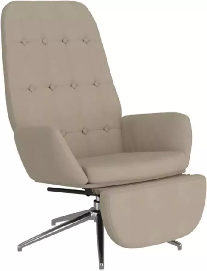 VidaXL Relaxstoel met voetensteun microvezelstof lichtgrijs - Foto 2