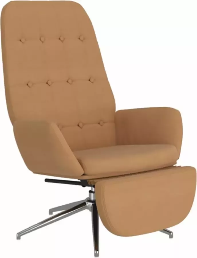 VidaXL Relaxstoel met voetensteun microvezelstof taupe - Foto 2
