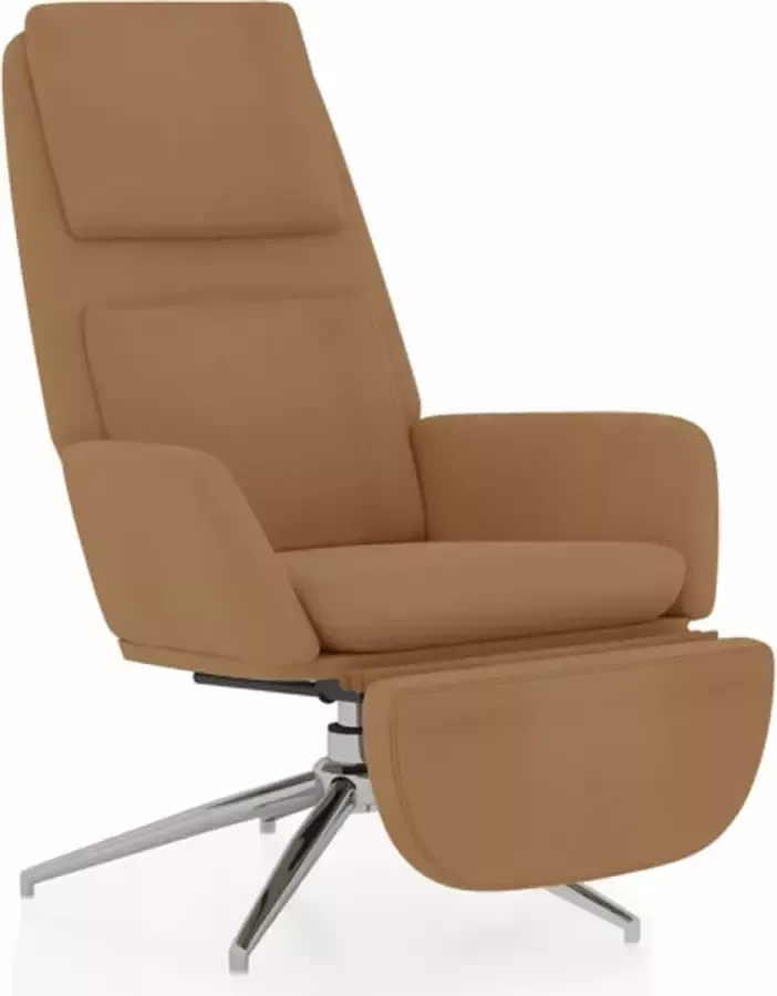 VIDAXL Relaxstoel met voetensteun microvezelstof taupe - Foto 2