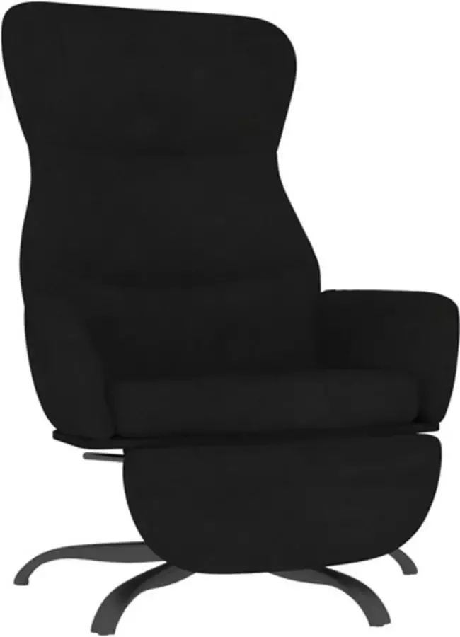 VIDAXL Relaxstoel met voetensteun microvezelstof zwart - Foto 2