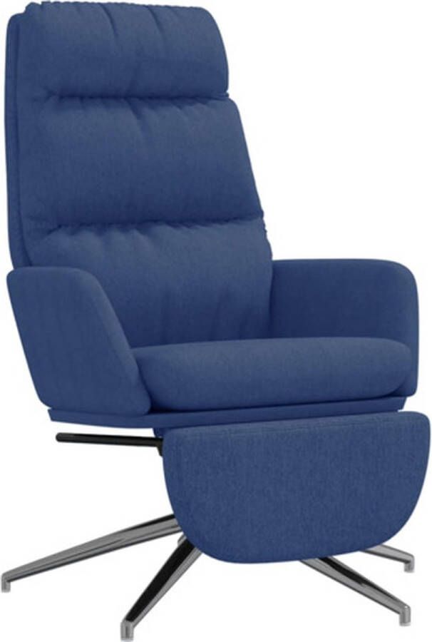 VidaXL Relaxstoel met voetensteun Blauw Relaxfauteuil Loungestoel Fauteuil Comfortabele Stoel Blauwe Stoel Tuinstoelen - Foto 3