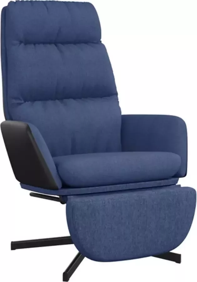 VidaXL Relaxstoel met voetensteun stof blauw - Foto 2