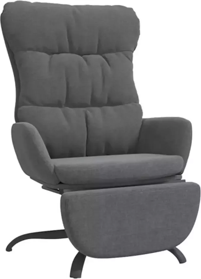 VIDAXL Relaxstoel met voetensteun stof lichtgrijs - Foto 2