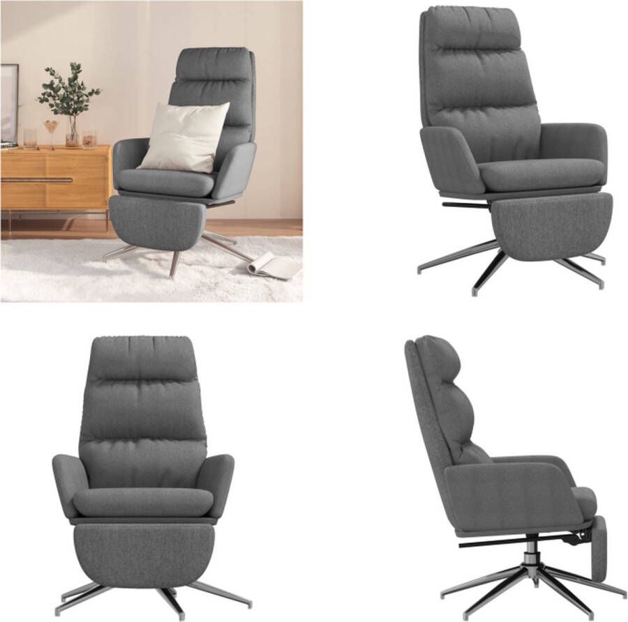 VidaXL Relaxstoel met voetensteun stof lichtgrijs Relaxstoel Met Voetensteun Relaxstoelen Met Voetensteunen Zetel Met Voetensteun Relaxstoel