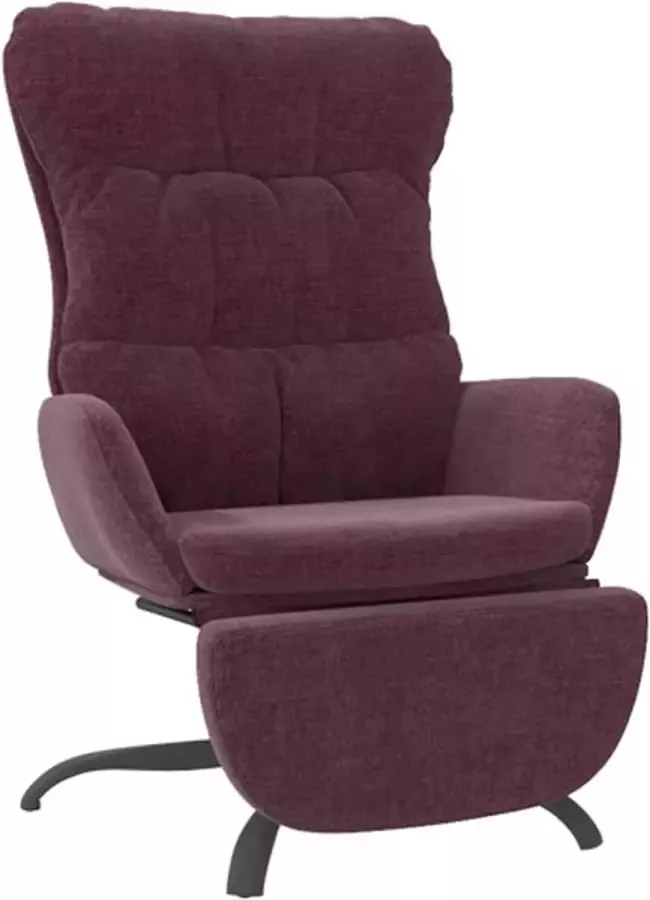 VidaXL Relaxstoel met voetensteun stof paars - Foto 2
