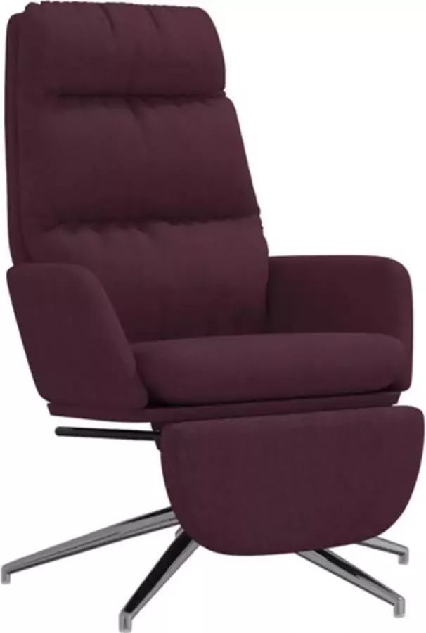 VIDAXL Relaxstoel met voetensteun stof paars - Foto 2