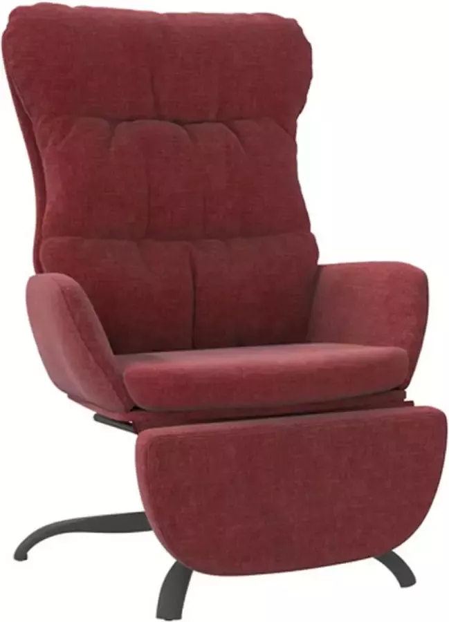VidaXL Relaxstoel met voetensteun stof wijnrood - Foto 2