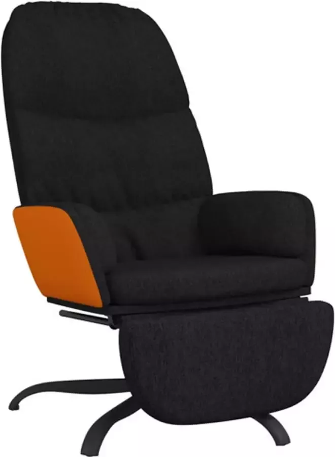 VidaXL Relaxstoel met voetensteun stof zwart - Foto 2