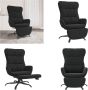 VidaXL Relaxstoel met voetensteun stof zwart Relaxstoel Met Voetensteun Relaxstoelen Met Voetensteunen Zetel Met Voetensteun Relaxstoel - Thumbnail 2