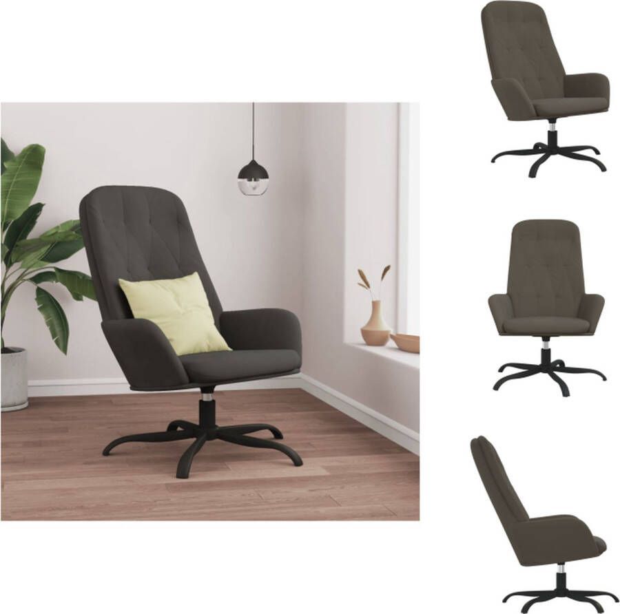 VidaXL Relaxstoel naam Meubel 70x77x98cm Donkergrijs Fauteuil