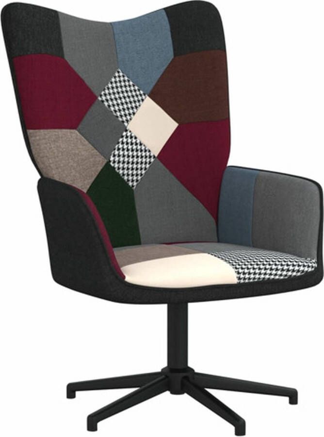 VidaXL Relaxstoel patchwork stof Relaxstoel Relaxstoelen Fauteuil Fauteuils - Foto 3