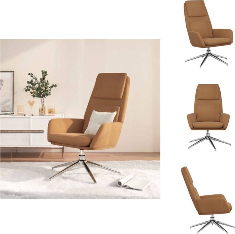 VidaXL Relaxstoel stoel 70x77x98 cm kunstsuède 360 graden draaibaar Fauteuil