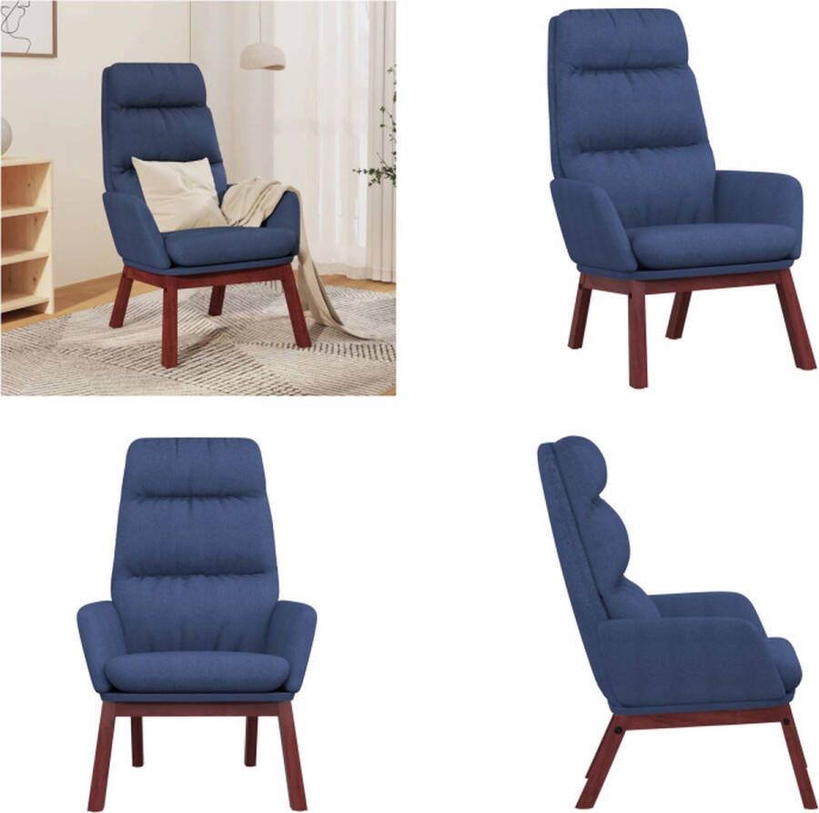 VidaXL Relaxstoel stof blauw Relaxstoel Relaxstoelen Fauteuil Relaxfauteuil - Foto 5